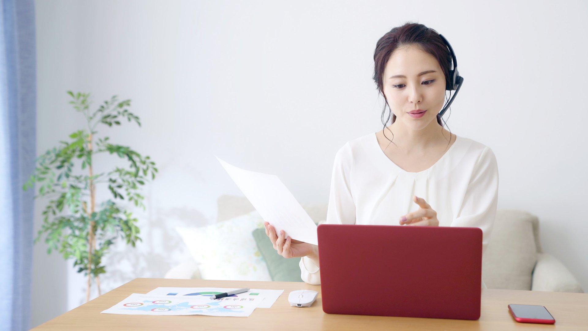 woman working from home