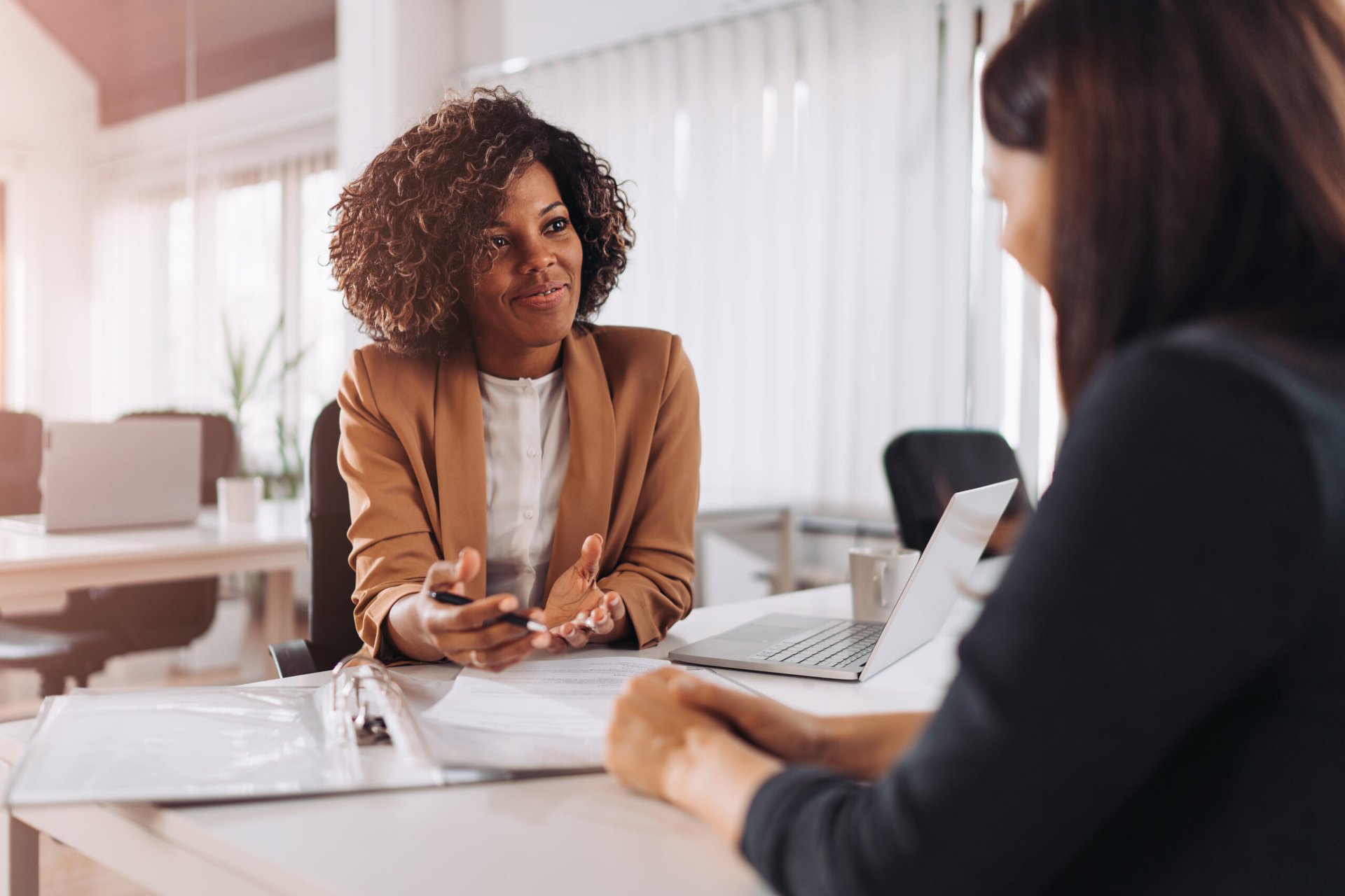 woman doing a job interview