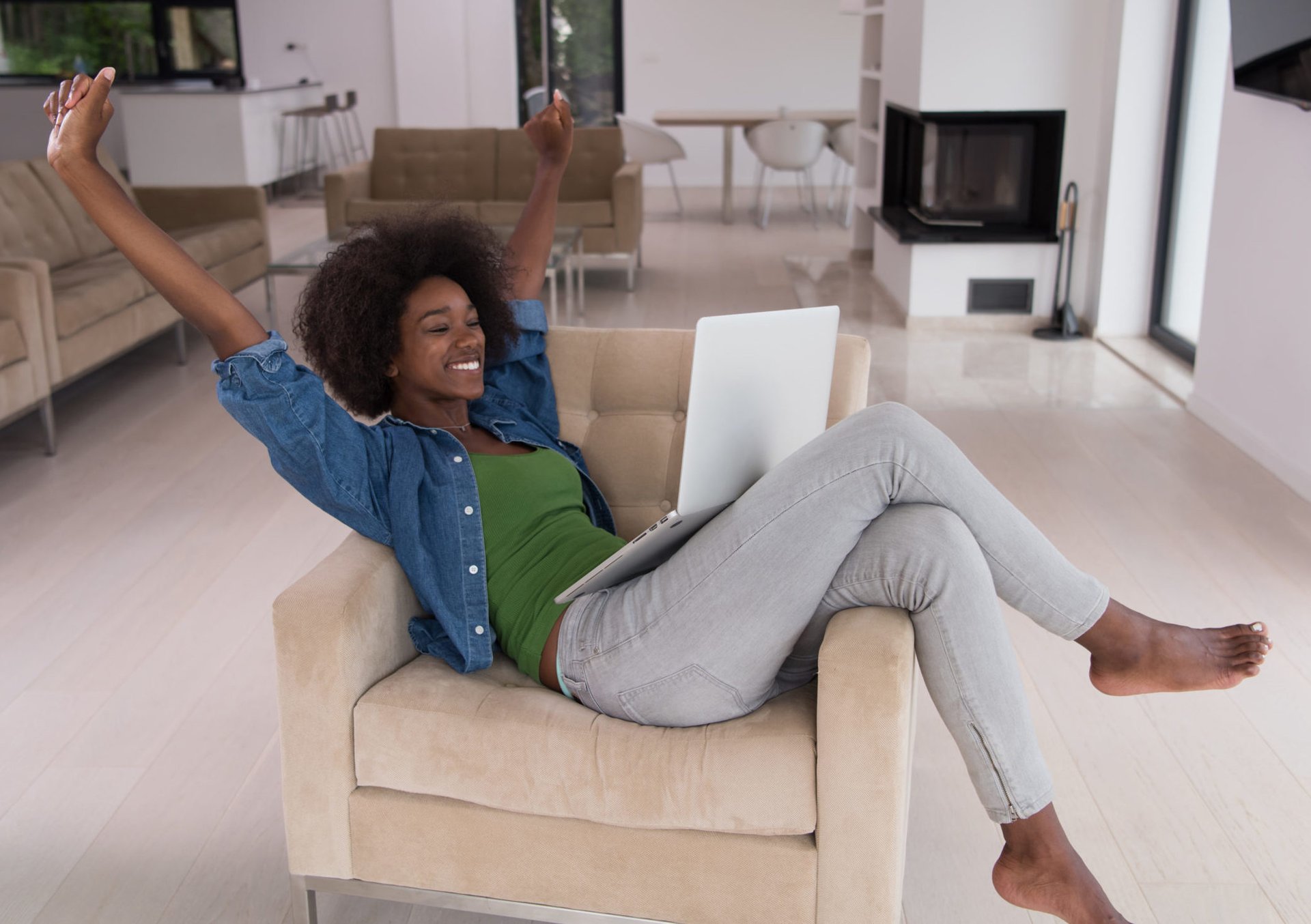 Woman working from home