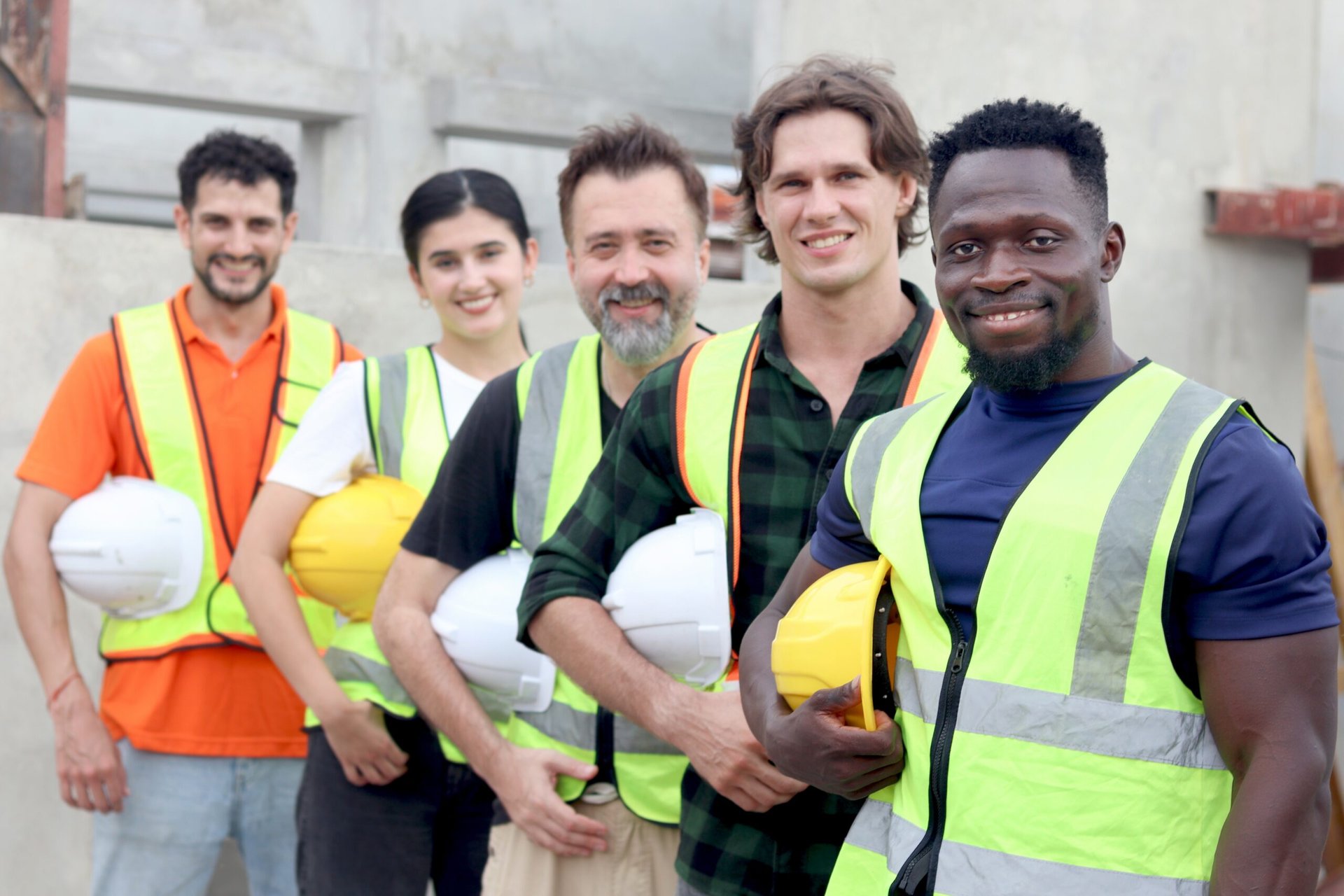 Diverse group of construction workers